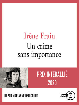 cover image of Un crime sans importance